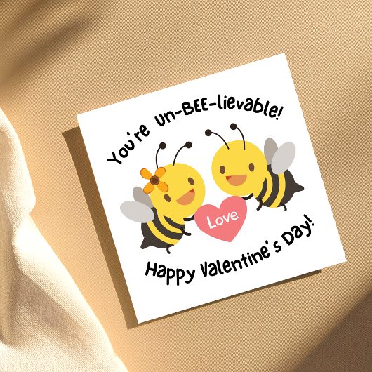 Cartes Pour Fêtes Annuelles Enfants mignonne Bee Valentine's Day