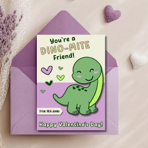 Cartes Pour Fêtes Annuelles Enfants mignons Dino Mite Ami Saint-Valentin
