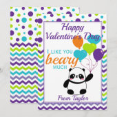 Cartes Pour Fêtes Annuelles Enfants Panda Saint Valentin (Devant / Derrière)
