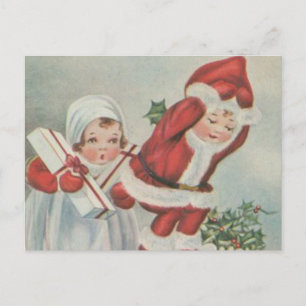 Cartes Pour Fêtes Annuelles Enfants Père Noël vintages