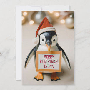 Cartes Pour Fêtes Annuelles Enfants Pingouin Personnalisé Novelty Noël