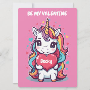 Cartes Pour Fêtes Annuelles Enfants Unicorn Saint Valentin
