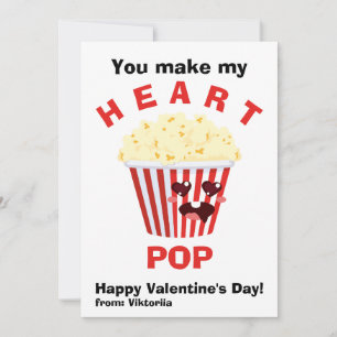 Cartes Pour Fêtes Annuelles Enfants Valentine's Day Cute Popcorn
