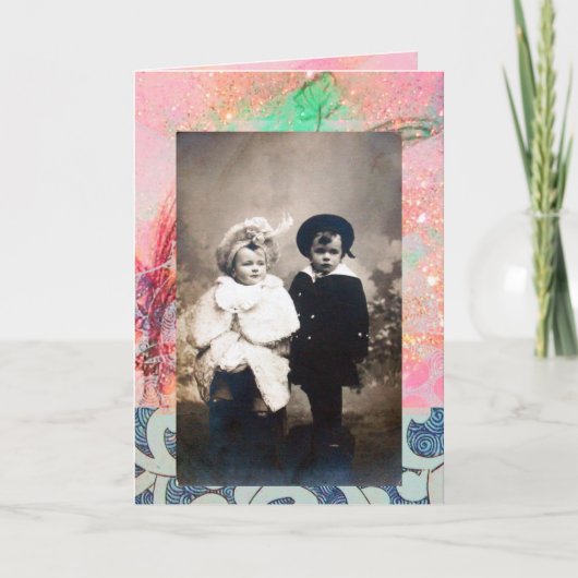 Cartes Pour Fêtes Annuelles ENFANTS vintages (Devant)