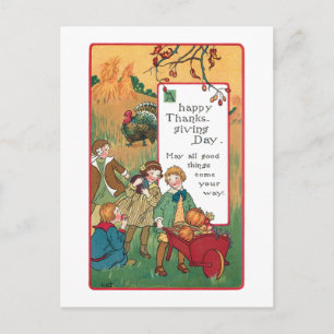Cartes Pour Fêtes Annuelles Enfants vintages et salutation de grâces