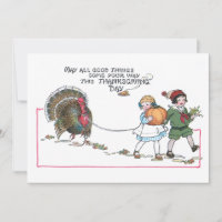 Enfants Vintages mignons avec Thanksgiving Turquie
