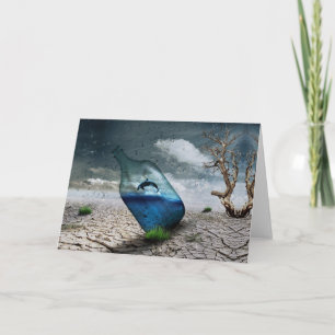 Cartes Pour Fêtes Annuelles Enflure d'épaulard en bouteille