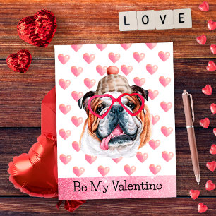Cartes Pour Fêtes Annuelles English Bulldog Be My Valentine Dog Valentine's