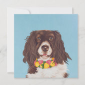 Cartes Pour Fêtes Annuelles English Springer with Lantana Collar (Devant)