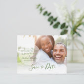 Cartes Pour Fêtes Annuelles Enregistrer La Date Annonce Code QR Photo Personna (Debout devant)