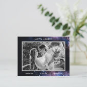 Cartes Pour Fêtes Annuelles Enregistrer la date Elegan Space Celestial Mariage (Debout devant)