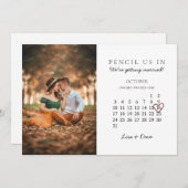 Cartes Pour Fêtes Annuelles Enregistrer la date oct 2021 mois Calendrier Pink  (Devant / Derrière)