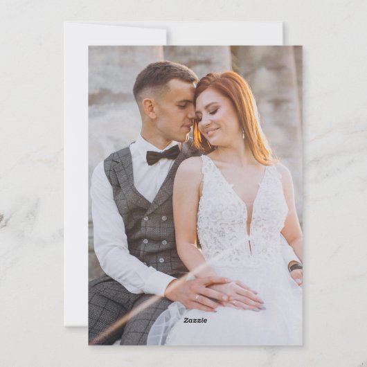 Cartes Pour Fêtes Annuelles Enregistrer l'Invitation de mariage élégant Date (Dos)