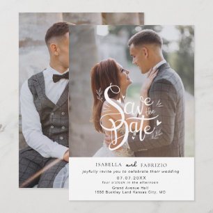 Cartes Pour Fêtes Annuelles Enregistrer l'Invitation de mariage élégant Date