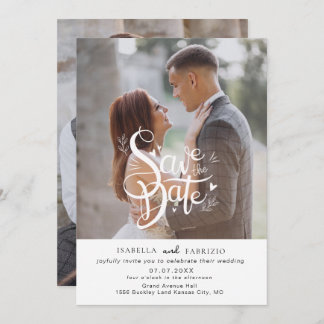 Cartes Pour Fêtes Annuelles Enregistrer l'Invitation de mariage élégant Date