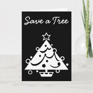 Cartes Pour Fêtes Annuelles Enregistrer un arbre Noël étoile noir et blanc