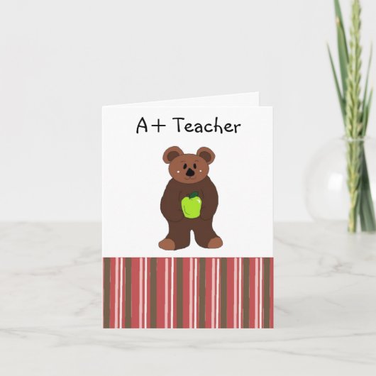 Cartes Pour Fêtes Annuelles Enseignant A+ (Devant)
