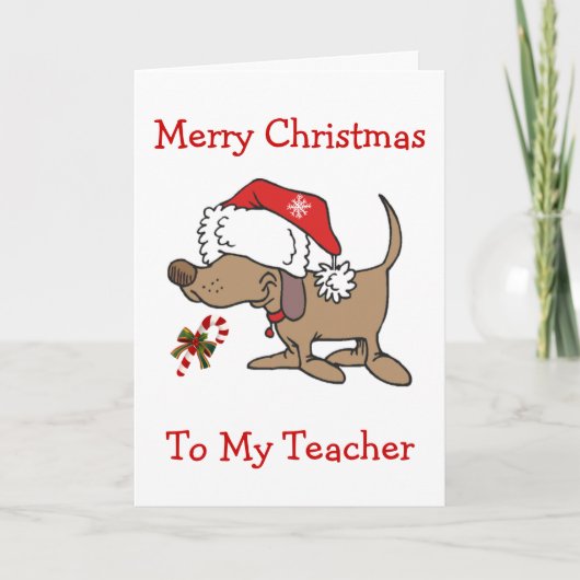 CARTES POUR FÊTES ANNUELLES ENSEIGNANT/CHRISTMAS-CHRISTMAS PUPPER POUR ENSEIGN (Devant)