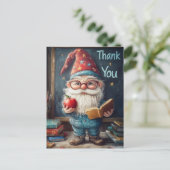 Cartes Pour Fêtes Annuelles Enseignant Gnome Cute - Illustration Merci (Debout devant)