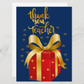 Cartes Pour Fêtes Annuelles Enseignant Merci (Devant / Derrière)