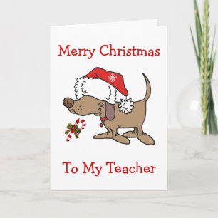 CARTES POUR FÊTES ANNUELLES ENSEIGNANT/NOËL-NOËL PUPPER POUR ENSEIGNANT