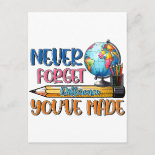 Cartes Pour Fêtes Annuelles Enseignant N'oublie Jamais La Différence Que Vous 
