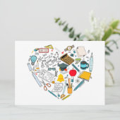 Cartes Pour Fêtes Annuelles Enseignant Professeur Outil Coeur (Debout devant)