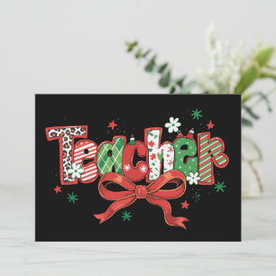 Cartes Pour Fêtes Annuelles Enseignante Coquette Noël Crayon Joyeux Noël