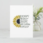 Cartes Pour Fêtes Annuelles Enseignants Plantes Semences qui augmentent pour t (Debout devant)