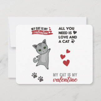 Cartes Pour Fêtes Annuelles Ensemble d'autocollants de chat Mon chat est mon V