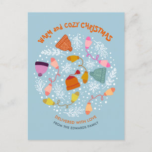 Cartes Pour Fêtes Annuelles Ensemble d'hiver Casquettes et Mittens