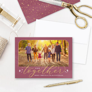 Cartes Pour Fêtes Annuelles Ensemble en 2022 Rose Vin et Gold Family Photo