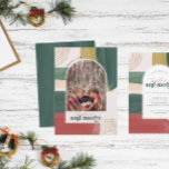 Cartes Pour Fêtes Annuelles Ensemble & Joyeux | Arche photo Noël moderne<br><div class="desc">Avec de belles touches de pinceau abstrait et arche tendance encadrant votre photo préférée. La palette de couleurs et les accents dorés modernes donnent à cette sensation de vintage carte photo une touche moderne. Les tons terre classiques de tonalité cuivre et vert foncé sont parfaits pour les vacances. Ajoutez votre...</div>