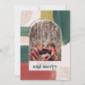 Cartes Pour Fêtes Annuelles Ensemble & Joyeux | Arche photo Noël moderne (Devant)