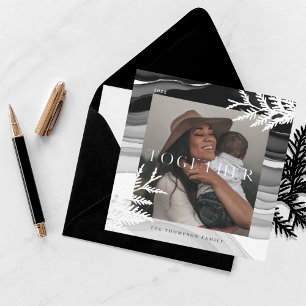 Cartes Pour Fêtes Annuelles Ensemble photo de Noël japonaise moderne et minima