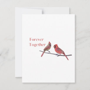 Cartes Pour Fêtes Annuelles Ensemble pour toujours avec deux cardinaux à la Sa