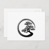 Cartes Pour Fêtes Annuelles Enso Zen Circle et Bonsai Tree (Devant / Derrière)