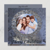 Cartes Pour Fêtes Annuelles Entouré de Noël photo neige (Devant / Derrière)