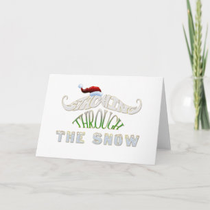 Cartes Pour Fêtes Annuelles Entraînement à travers la neige