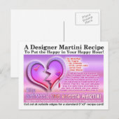 Cartes Pour Fêtes Annuelles Entre les feuilles Saint-Valentin Martini Recette (Devant / Derrière)