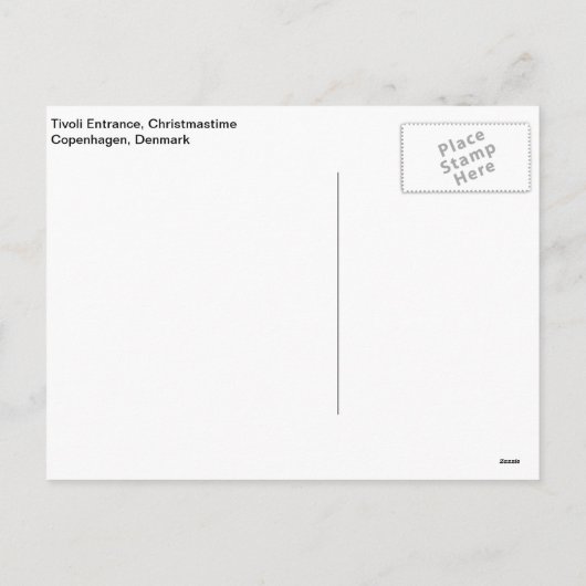 Cartes Pour Fêtes Annuelles Entrée Tivoli Noël Copenhague Danemark (Dos)