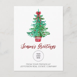 Cartes Pour Fêtes Annuelles Entreprise d'arbre de Noël vintage Logo Entreprise