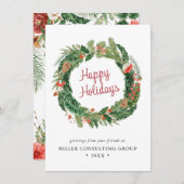 Cartes Pour Fêtes Annuelles Entreprise de Noël d'hiver (Devant / Derrière)