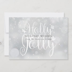 Cartes Pour Fêtes Annuelles Entreprise de Noël Holly Jolly Business Company