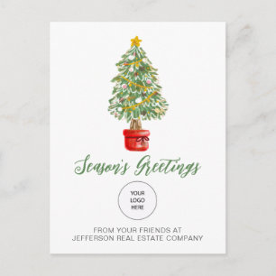 Cartes Pour Fêtes Annuelles Entreprise de sapin de Noël vintage Logo Entrepris