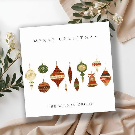 CARTES POUR FÊTES ANNUELLES ENTREPRISE ÉLÉGANTE ROUGE VERT NOËL STOCKINES