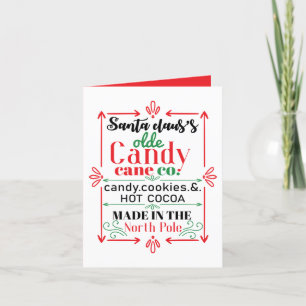 Cartes Pour Fêtes Annuelles entreprise festive de canne en bonbon de Père Noël