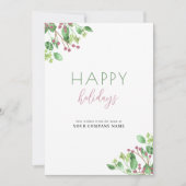 Cartes Pour Fêtes Annuelles Entreprise Happy Holidays (Devant)