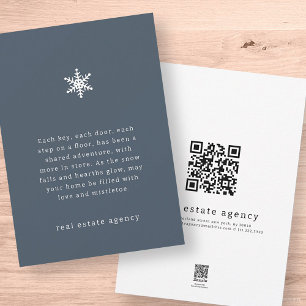 Cartes Pour Fêtes Annuelles Entreprise immobilière de Snowflake moderne