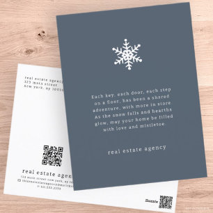 Cartes Pour Fêtes Annuelles Entreprise immobilière de Snowflake moderne